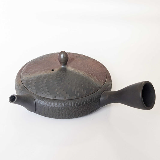 Tokoname Ware Flat Teapot By Gyokko Kiln Variation Finish